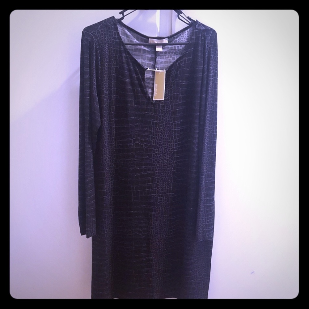 NWT Michael Kors Black Snake Skin Patterns Dress